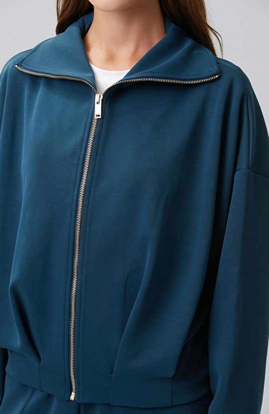 Petrol Modal Karışımlı Sweatshirt