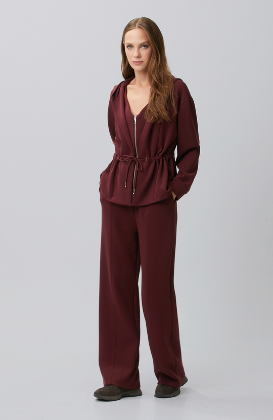 Bordo Modal Karışımlı Sweatshirt