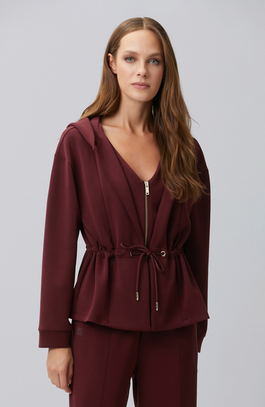 Bordo Modal Karışımlı Sweatshirt
