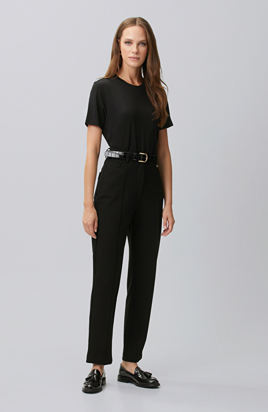 Black Ribbed Detailed Tracksuit