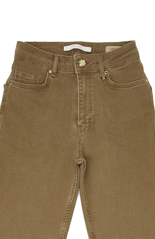 Bej Denim Pantolon