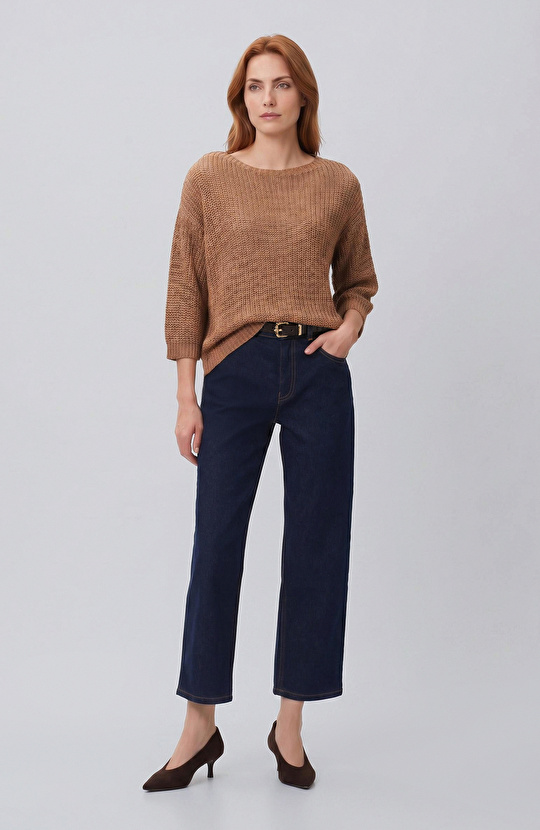 Indigo Mom Fit Denim Pantolon