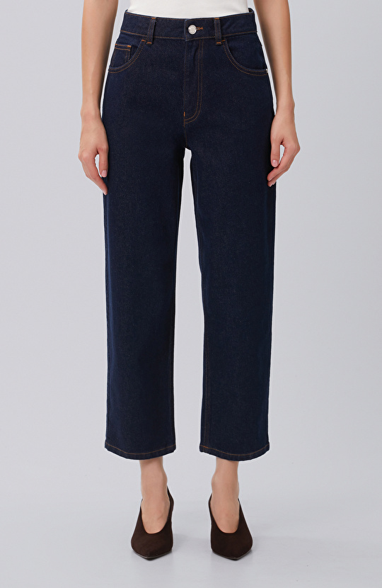 Indigo Mom Fit Denim Pantolon