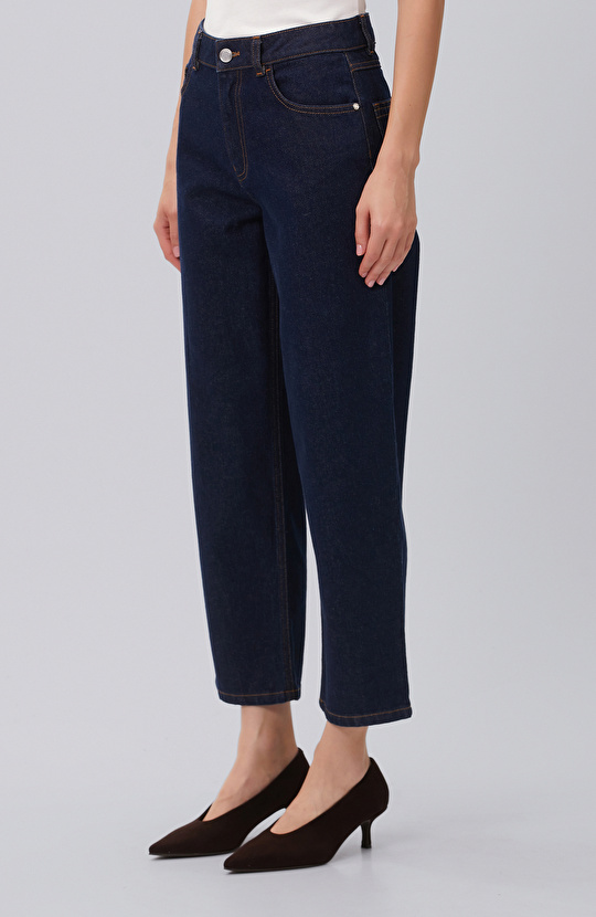 Indigo Mom Fit Denim Pantolon