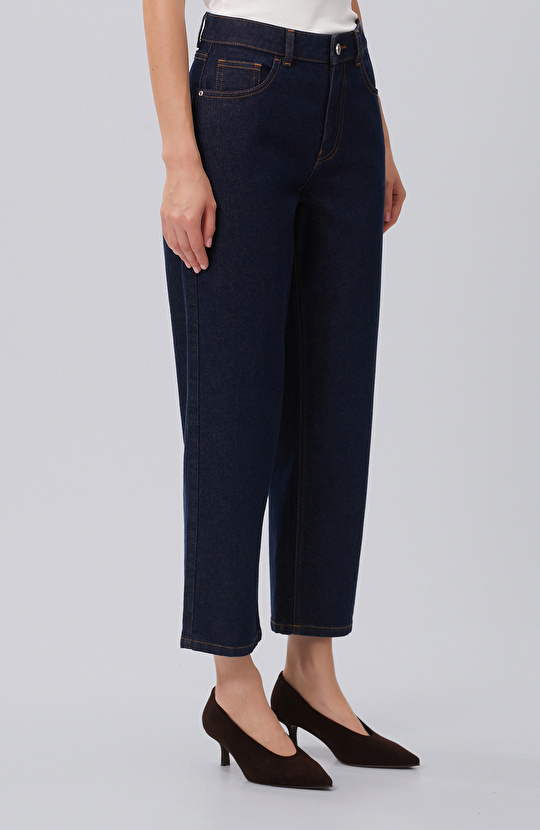 Indigo Mom Fit Denim Pantolon