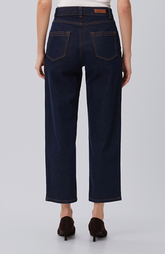 Indigo Mom Fit Denim Pantolon