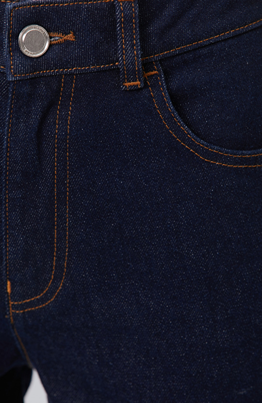 Indigo Mom Fit Denim Pantolon