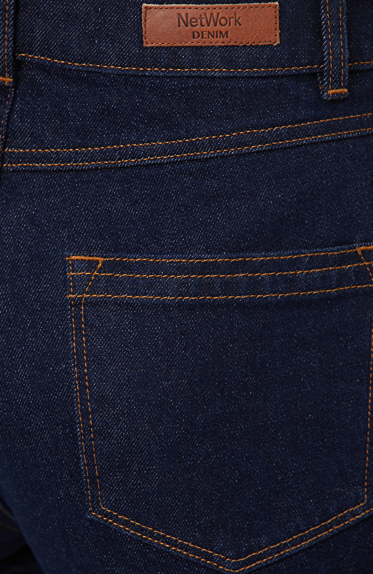 Indigo Mom Fit Denim Pantolon