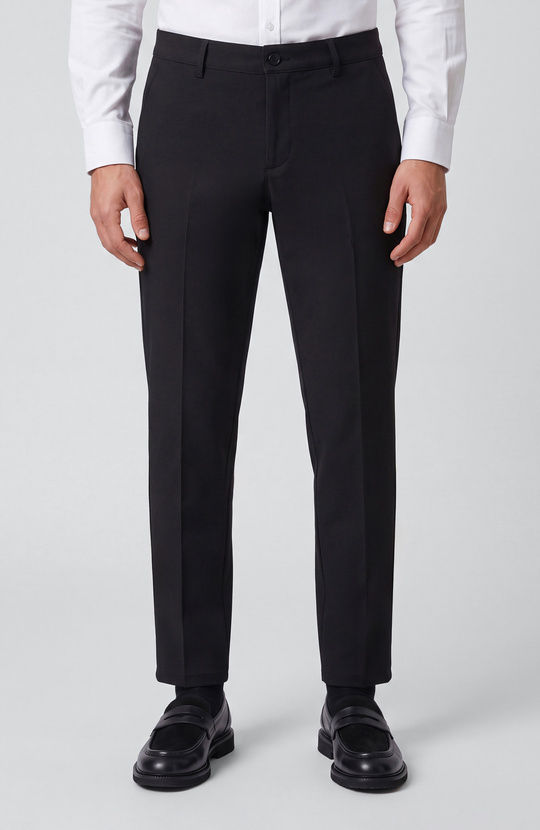 Siyah Slim Fit Düz Dokuma Pantolon