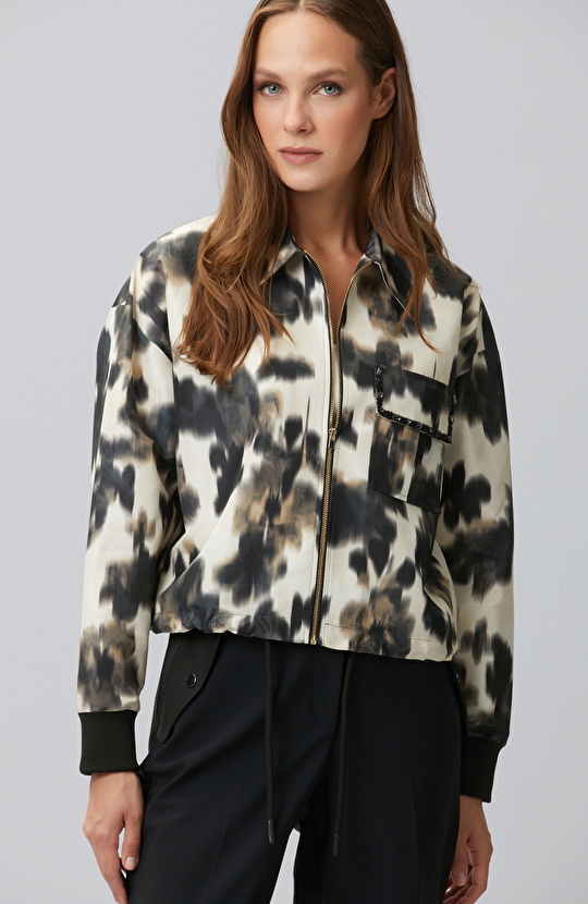 N-Tech Black Beige Rib Detailed Outer Shirt