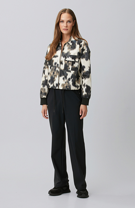N-Tech Black Beige Rib Detailed Outer Shirt