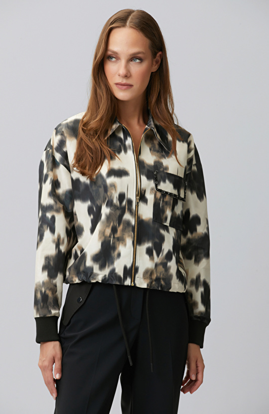N-Tech Black Beige Rib Detailed Outer Shirt