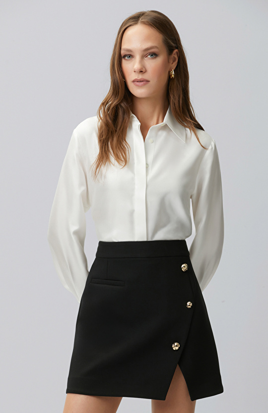 Kırık Beyaz Limited İpek Twill Gömlek