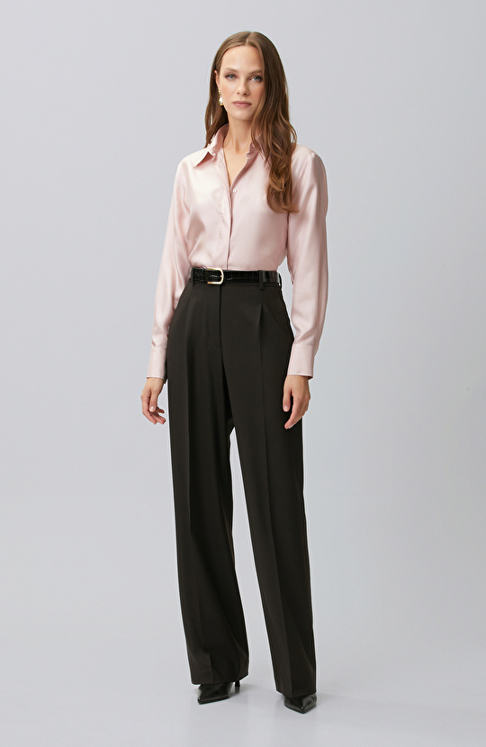 Limited Pembe İpek Twill Gömlek