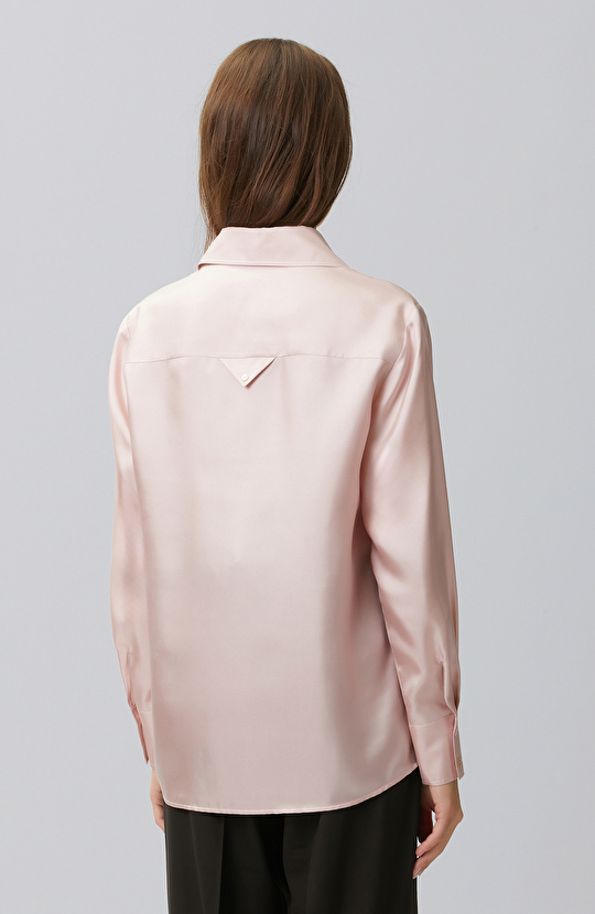 Limited Pembe İpek Twill Gömlek