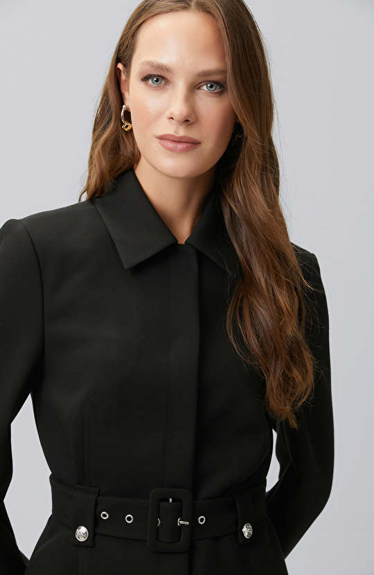 Black Belted Short Jacket