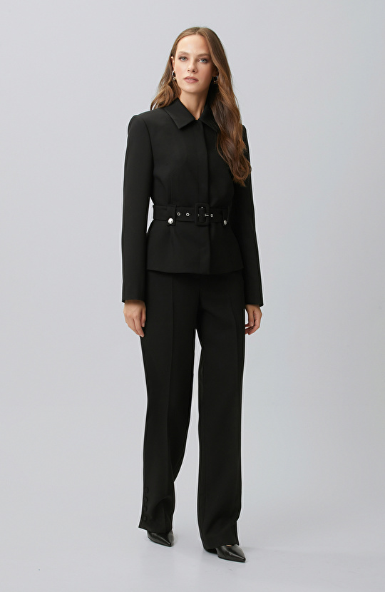 Black Belted Short Jacket