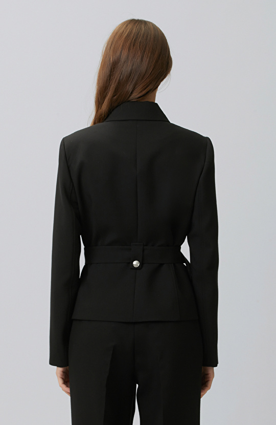 Black Belted Short Jacket