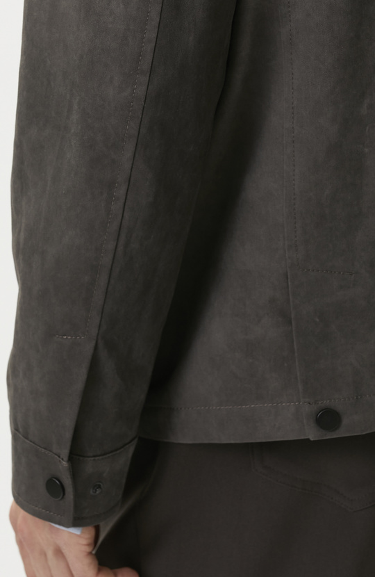 Kahverengi Yakası Fitilli Batik Desenli Coat Ceket