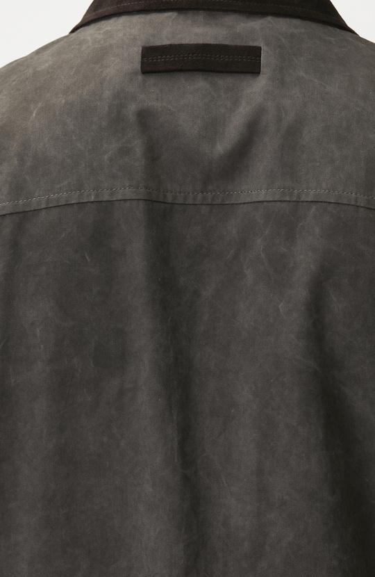 Kahverengi Yakası Fitilli Batik Desenli Coat Ceket