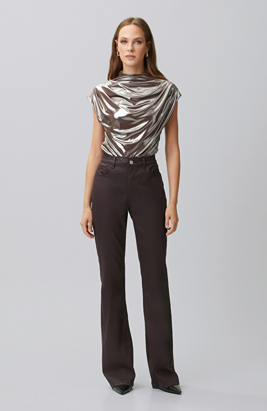 Copper Shiny Knitted Blouse