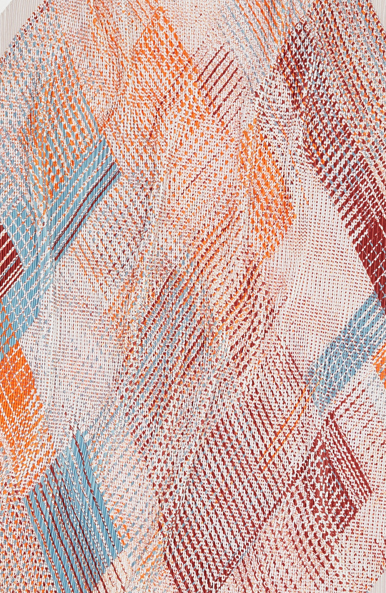 Colorblocked Plise Desenli Kadın Fular