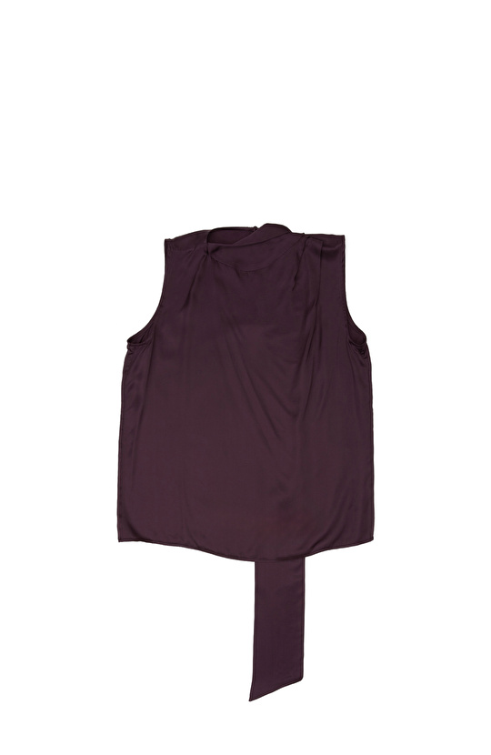 Mürdüm Yaka Detaylı Bluz