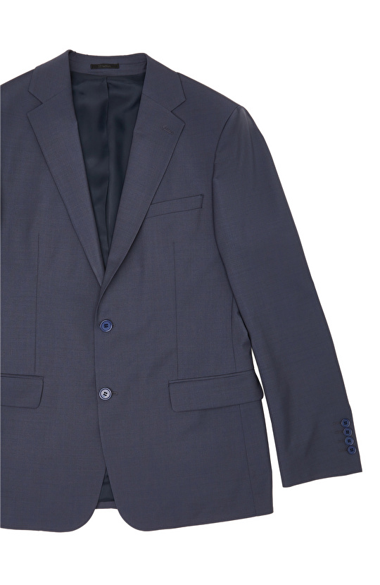 İndigo Slim Fit Yün Mix Takım Elbise