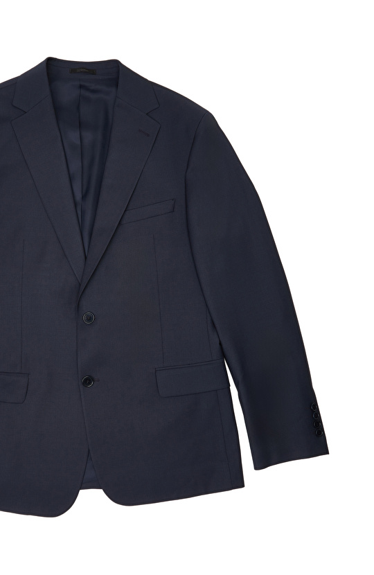 Lacivert Slim Fit Yün Mix Takım Elbise