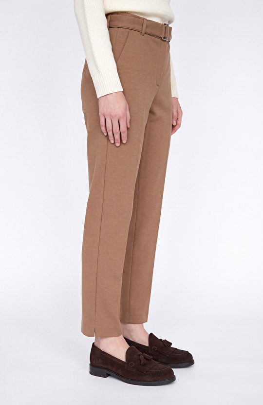 Vizon Kemer Detaylı Örme Casual Pantolon