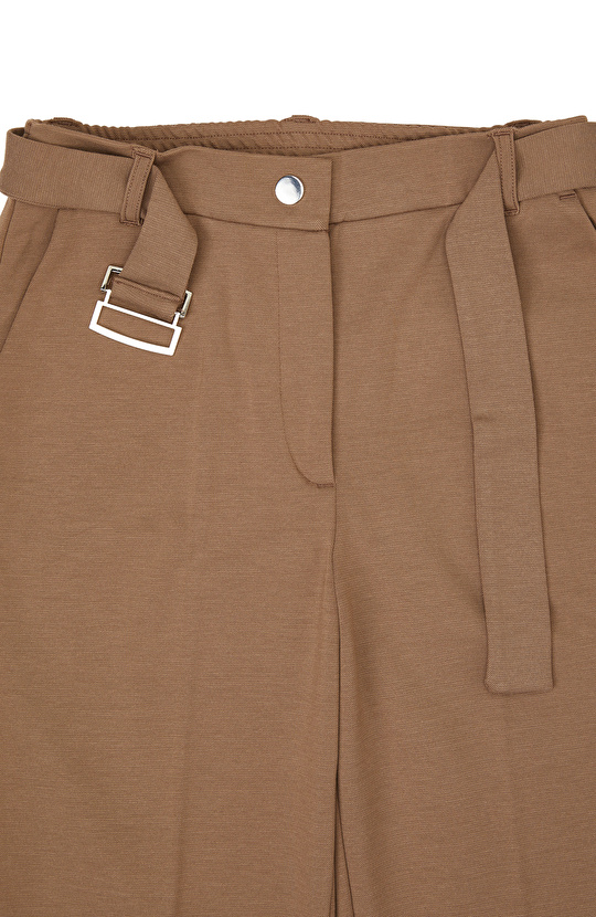 Vizon Kemer Detaylı Örme Casual Pantolon