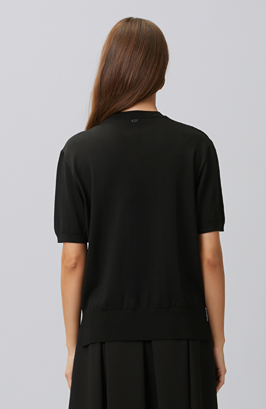 Siyah Rayon Basic Kazak