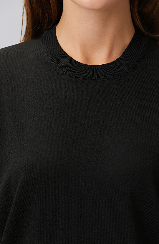 Siyah Rayon Basic Kazak