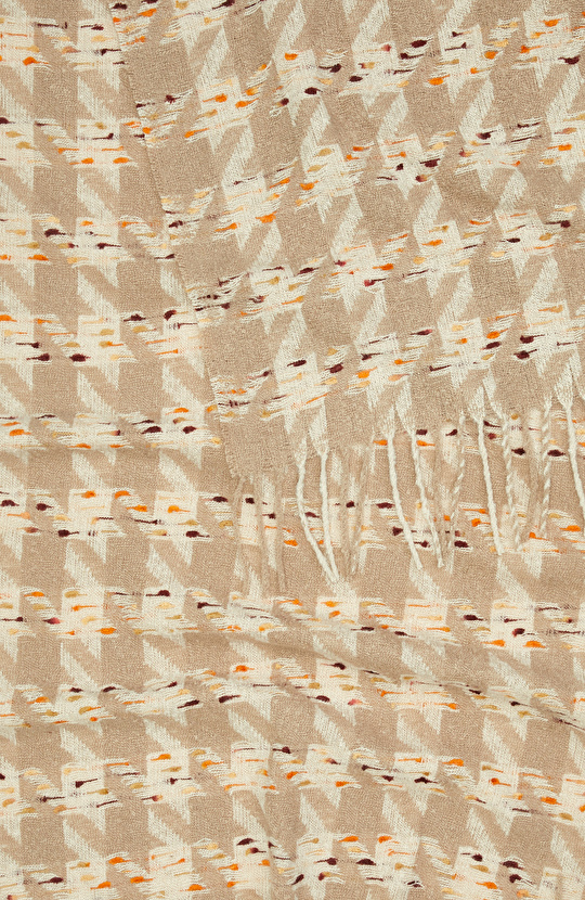 Mink Color Detailed Patterned Women's Scarf