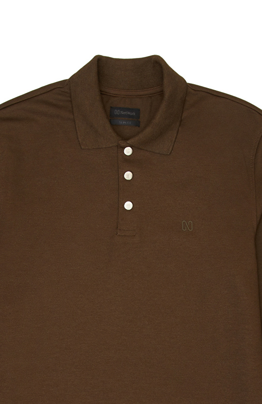 Haki Logolu Çıtçıtlı Polo Yaka Sweatshirt
