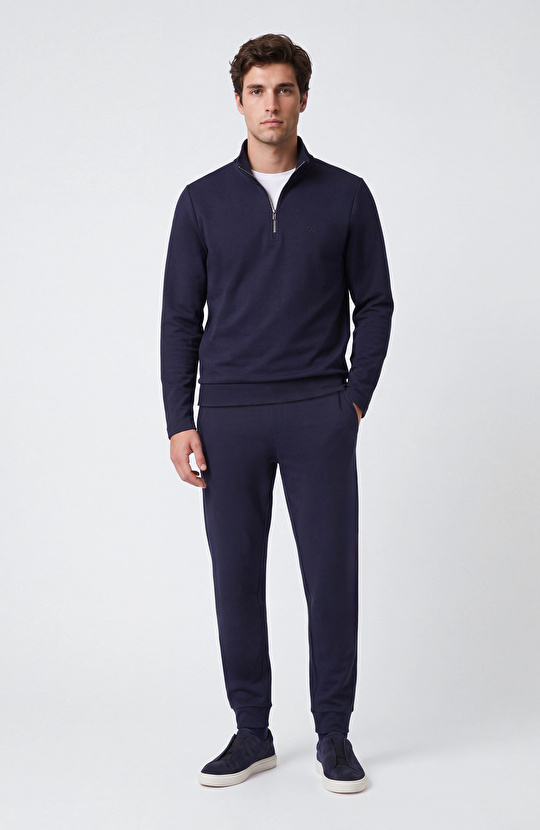 Lacivert Kaşkorseli Sweatshirt