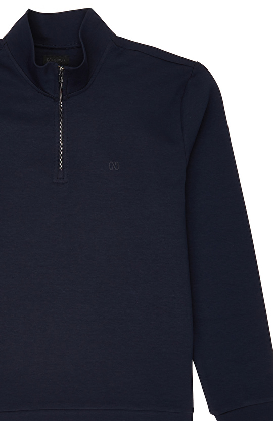 Lacivert Kaşkorseli Sweatshirt