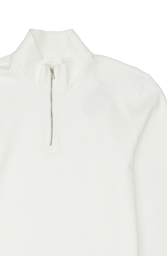 Kırık Beyaz İçi Kaşkorse Detaylı Sweatshirt
