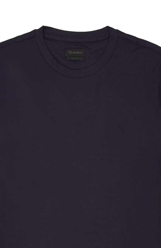 Lacivert Basic Bisiklet Yaka Kısa Kol T-shirt