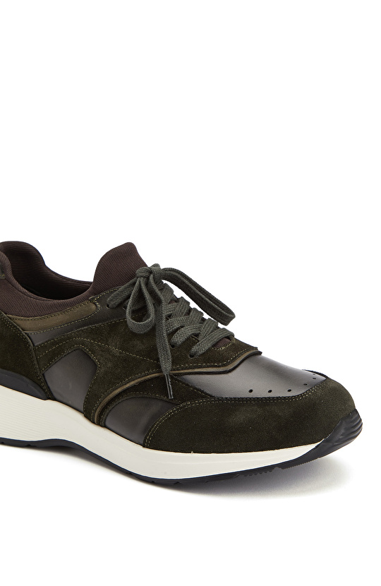 Haki Süet Garnili Erkek Sneaker