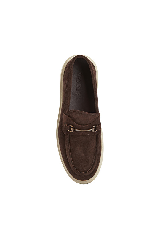 Kahverengi Toka Detaylı Erkek Süet Loafer
