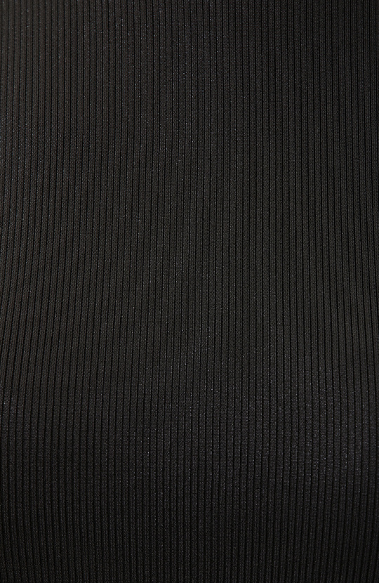 Siyah Varak Baskılı Kaşkorse Uzun Kol T-shirt