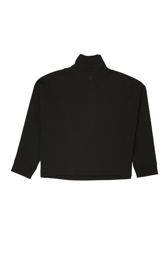 Siyah Fermuar Detaylı Sweatshirt