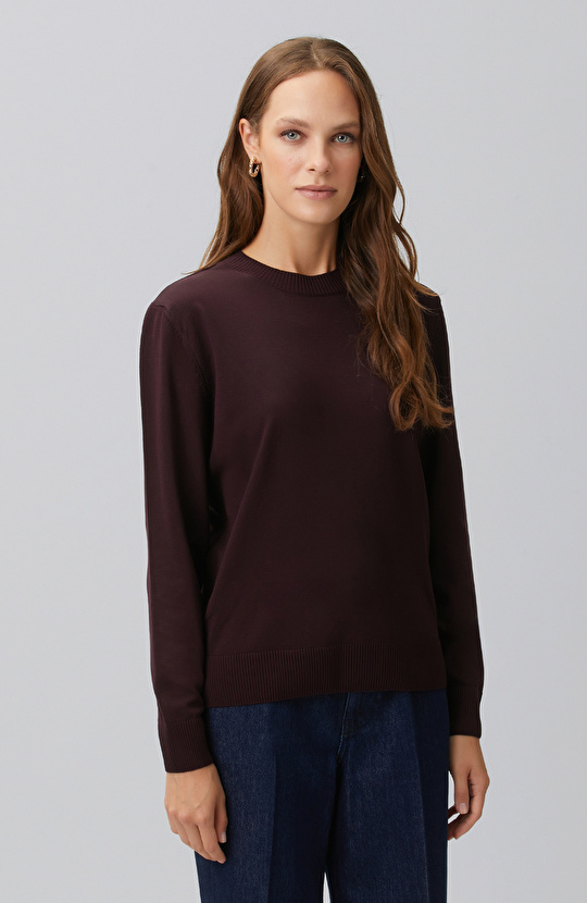Bordo Bisiklet Yaka Basic Kazak