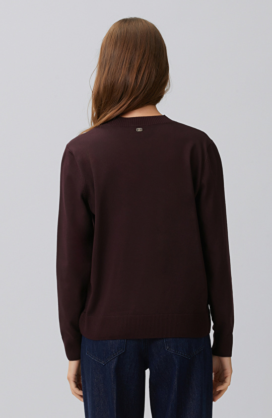 Bordo Bisiklet Yaka Basic Kazak