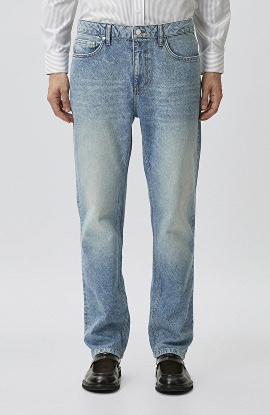 Açık Mavi Straight Fit Denim Pantolon