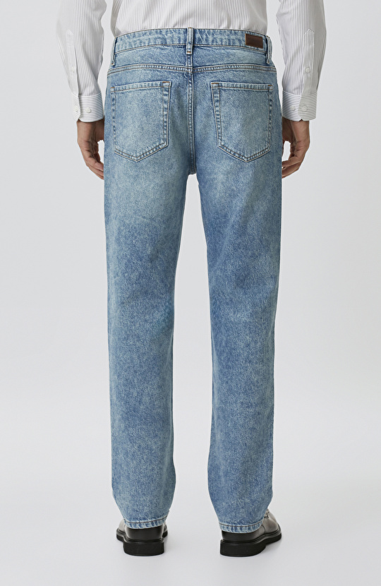 Açık Mavi Straight Fit Denim Pantolon