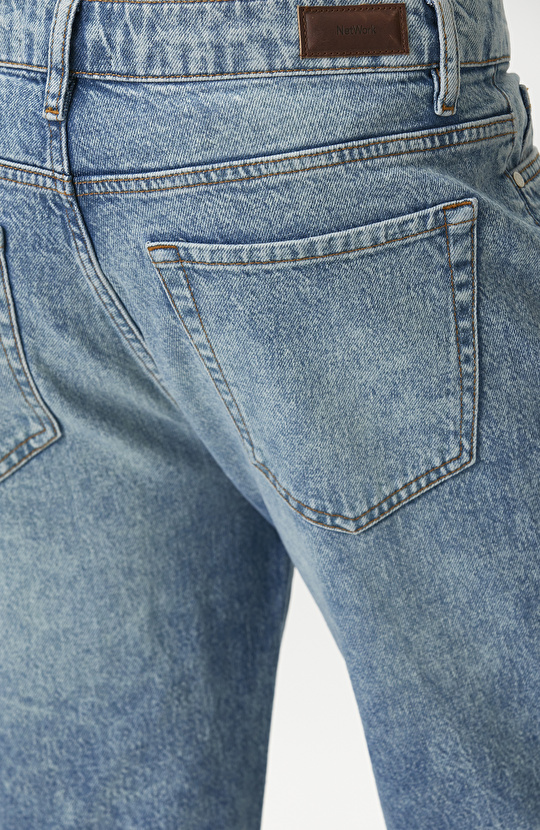 Açık Mavi Straight Fit Denim Pantolon