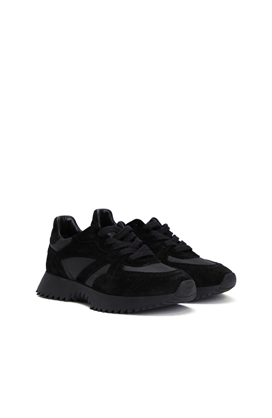 Black Women's Suede Casual Sneakers