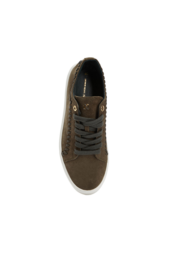 Haki Erkek Günlük Rahat Deri Sneaker